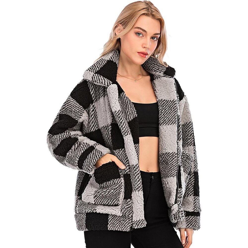 Women’s Faux Fur Coat Oversized Warm Outwear Casual Daily Winter Jacket - Picture 2 of 6